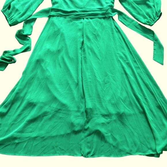 DKNY Bright Green Self Belt Flowy Dress Size 4 - Picture 9 of 14